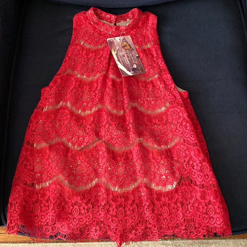 love, fire brand crochet lace top